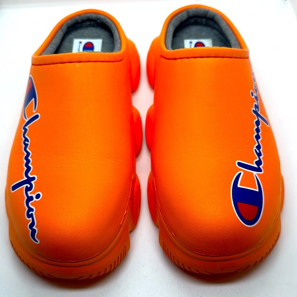 Men’s CHAMPION Super Melosco Clog Orange slip ons. Size 9